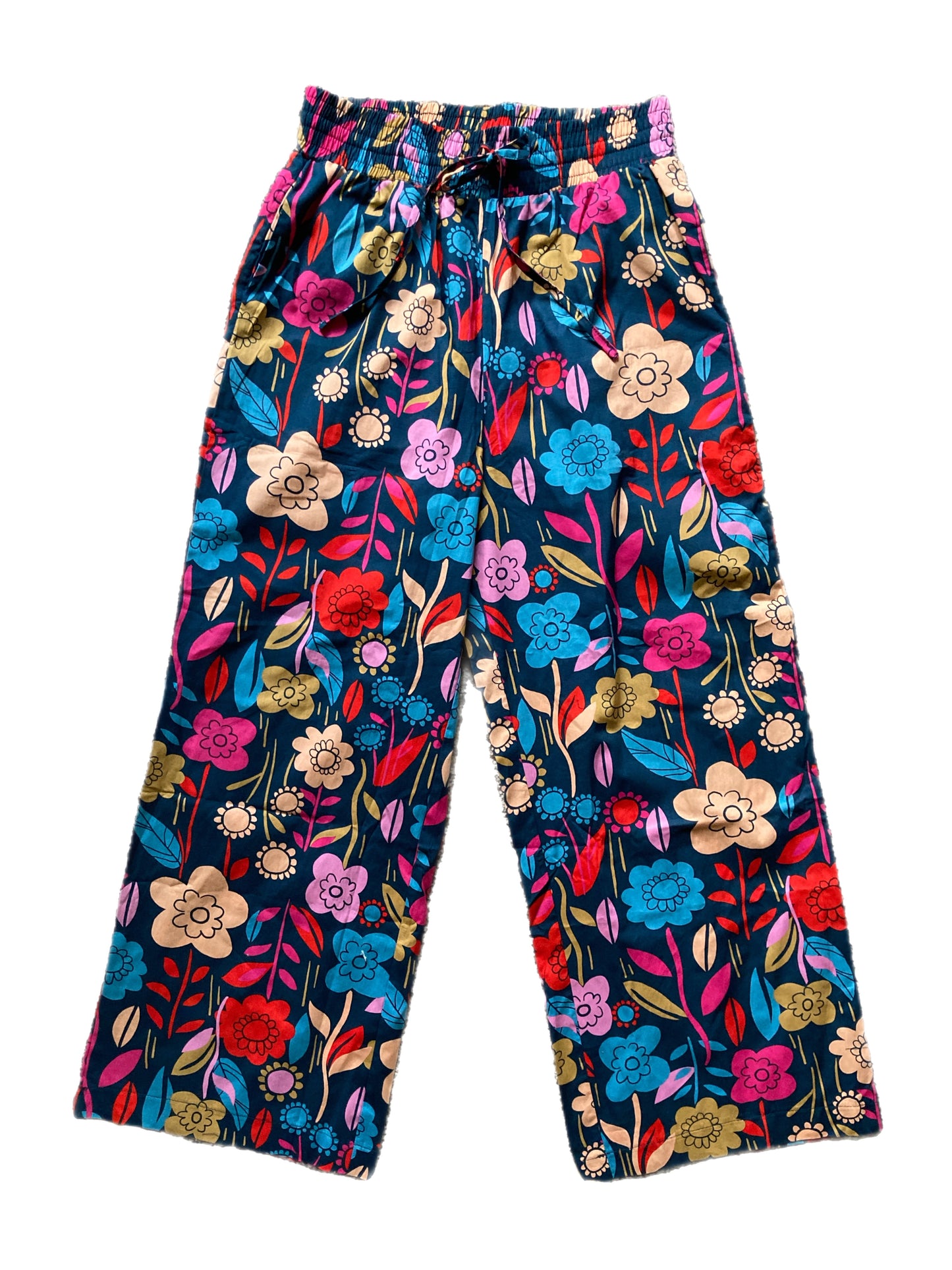 Retro Floral Smocked Wide Leg Pants