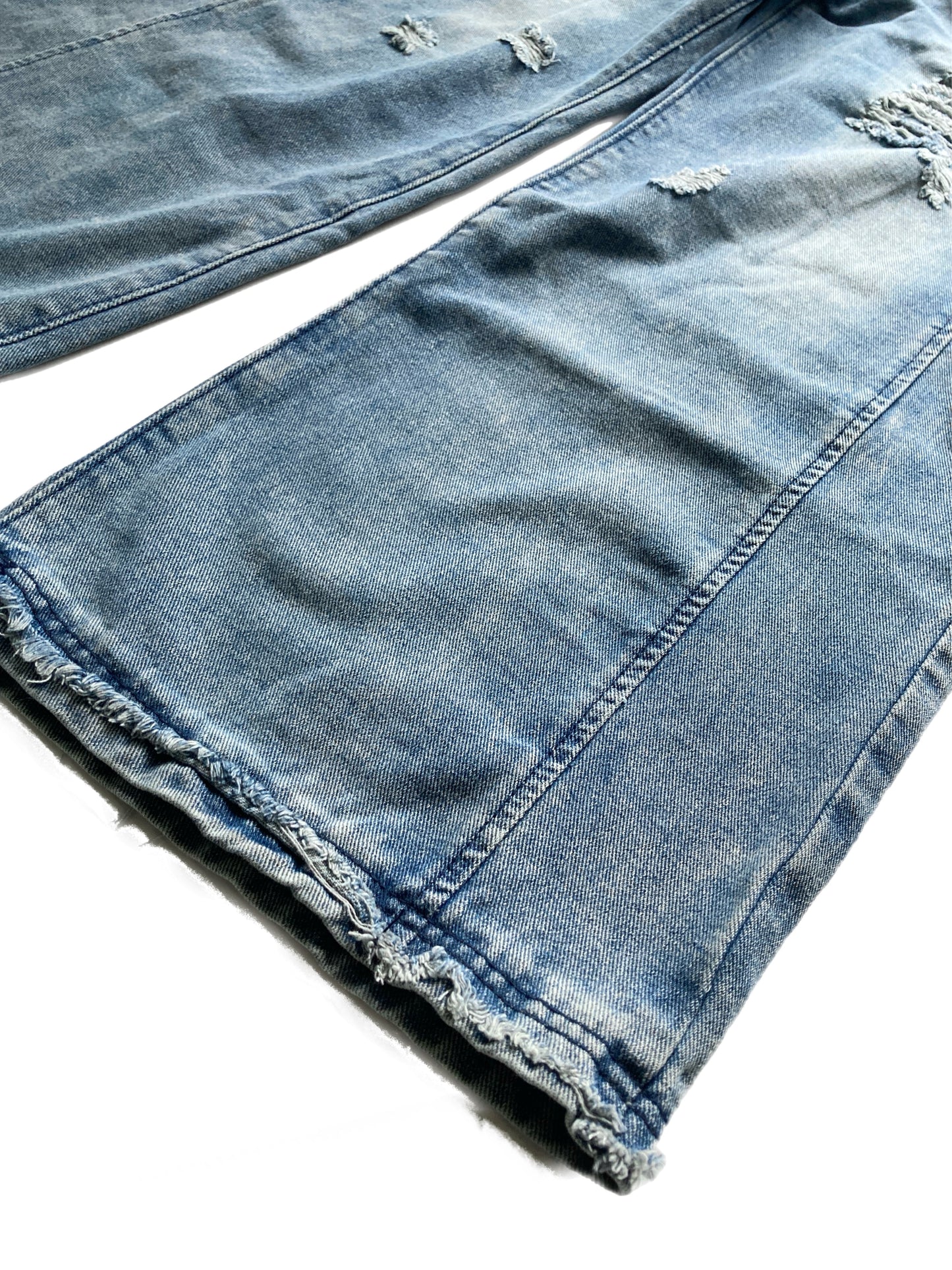 Millie Distressed Loose Denim Overalls - 5 Wash Options