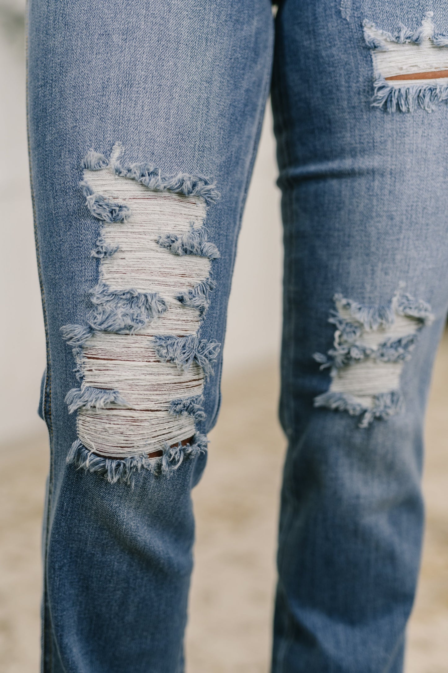 Judy Blue 32.5" Maureen High Rise Distressed Bootcut Jeans