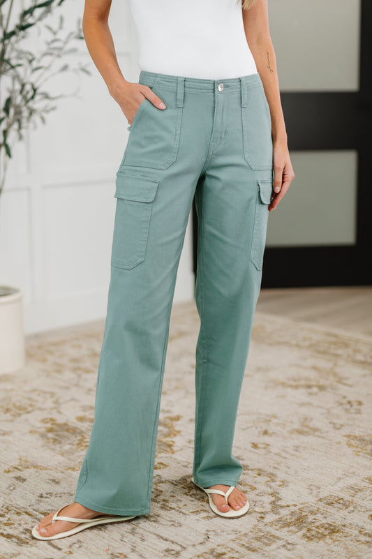 Pocket the Attitude Cargo Pants in Sea Glass