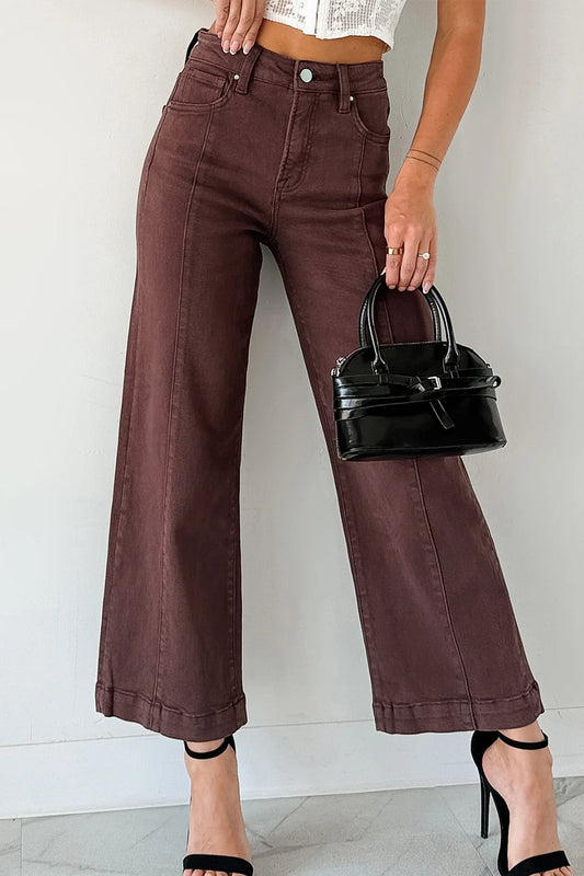 Chocolate Seamed Cropped Jeans November.