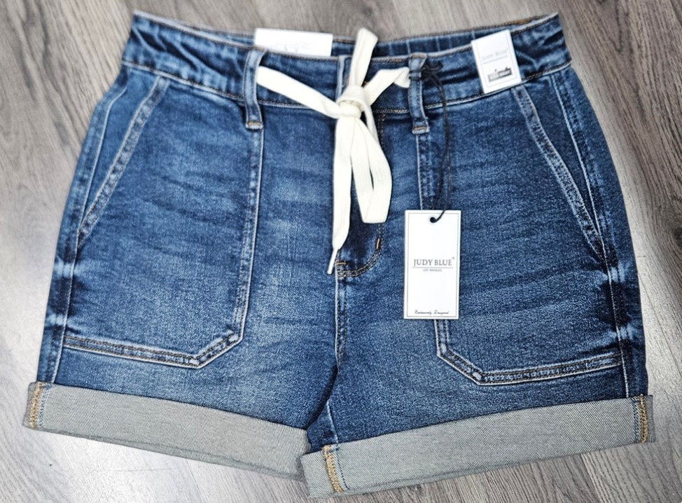 Judy Blue 4.5" Inseam Cuffed Denim Jogger Shorts