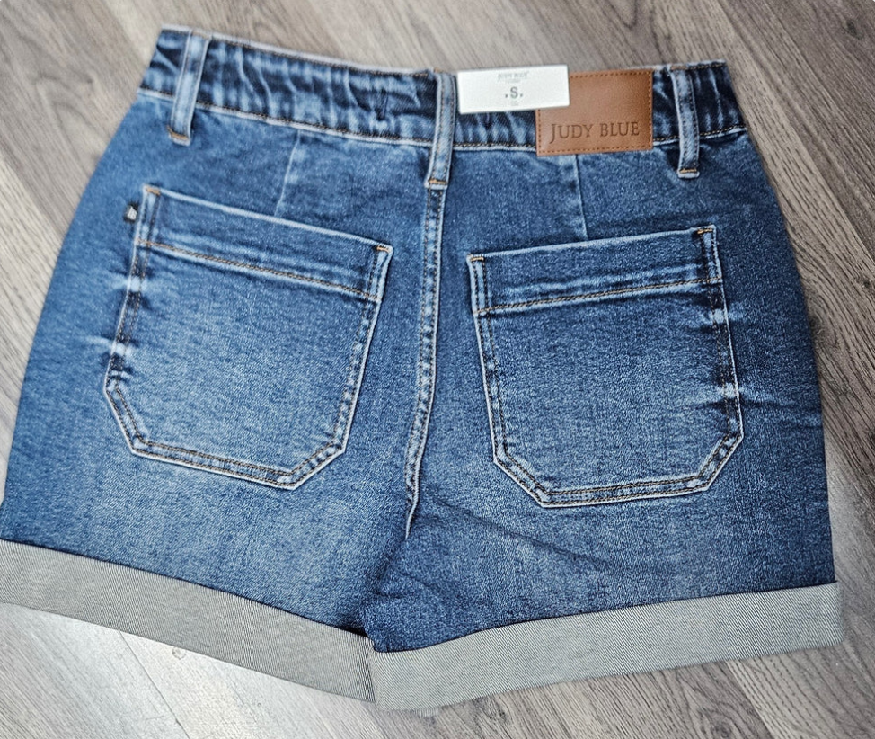 Judy Blue 4.5" Inseam Cuffed Denim Jogger Shorts