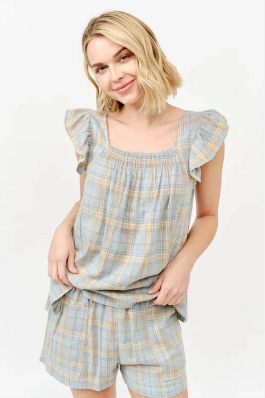A Country Weekend Blue Plaid Set