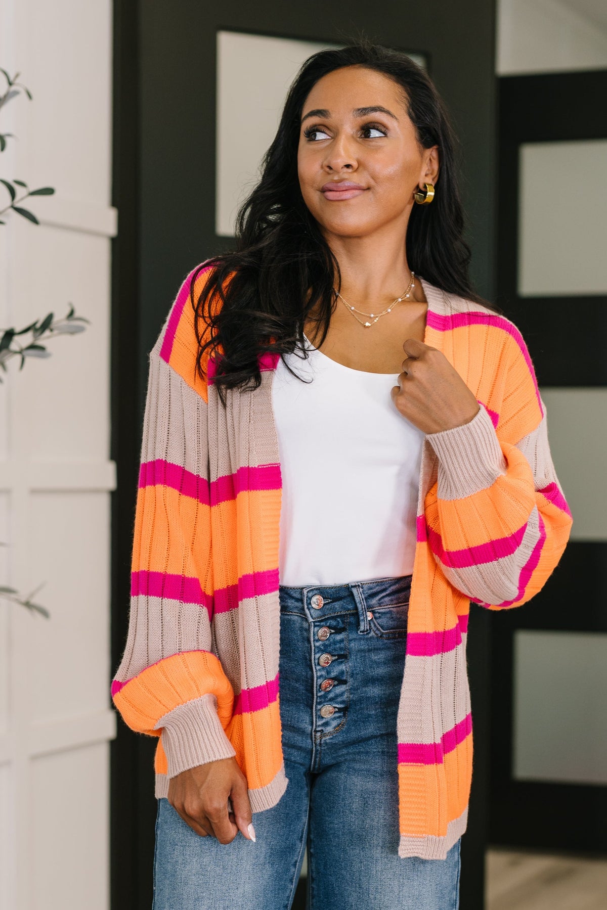 Your Opinion Matters Striped Cardigan