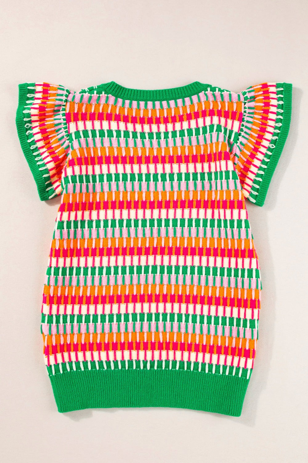 Candy Concoction Cap Sleeve Knit Top in Multi Green