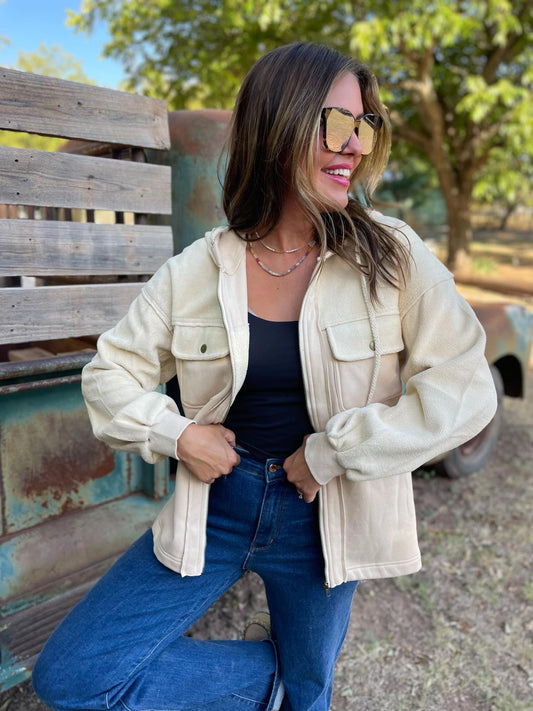 Best Selling Carson Hooded Jacket in Cream