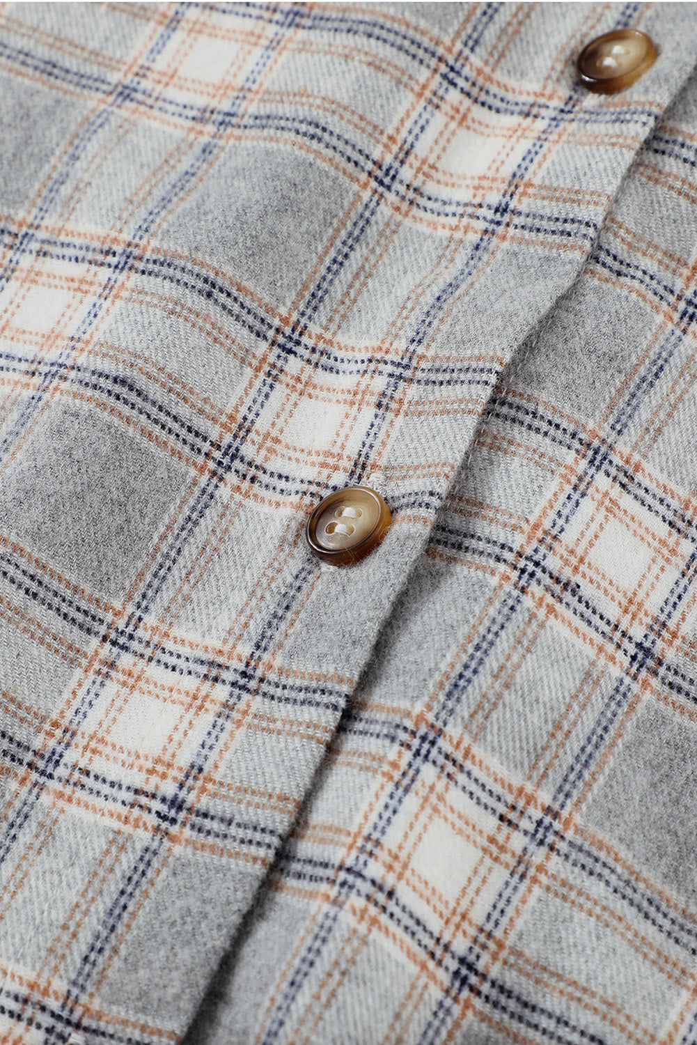 Plaid Hooded Button Down Top