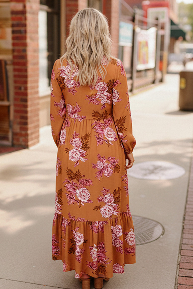 Everyone to the Dance Floor Terracotta Midi Dress