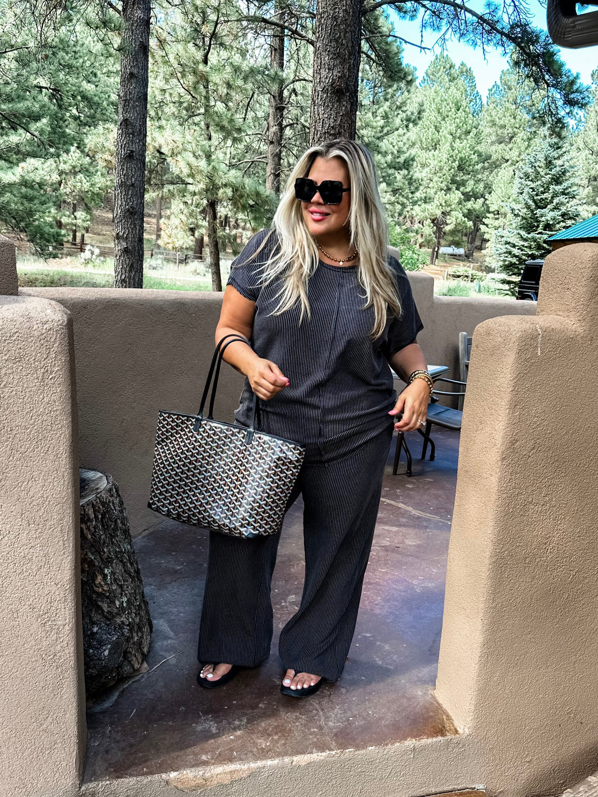 Sophia Ribbed Pants in Black