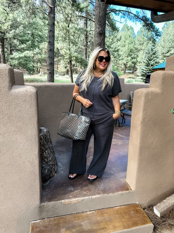 Sophia Ribbed Pants in Black