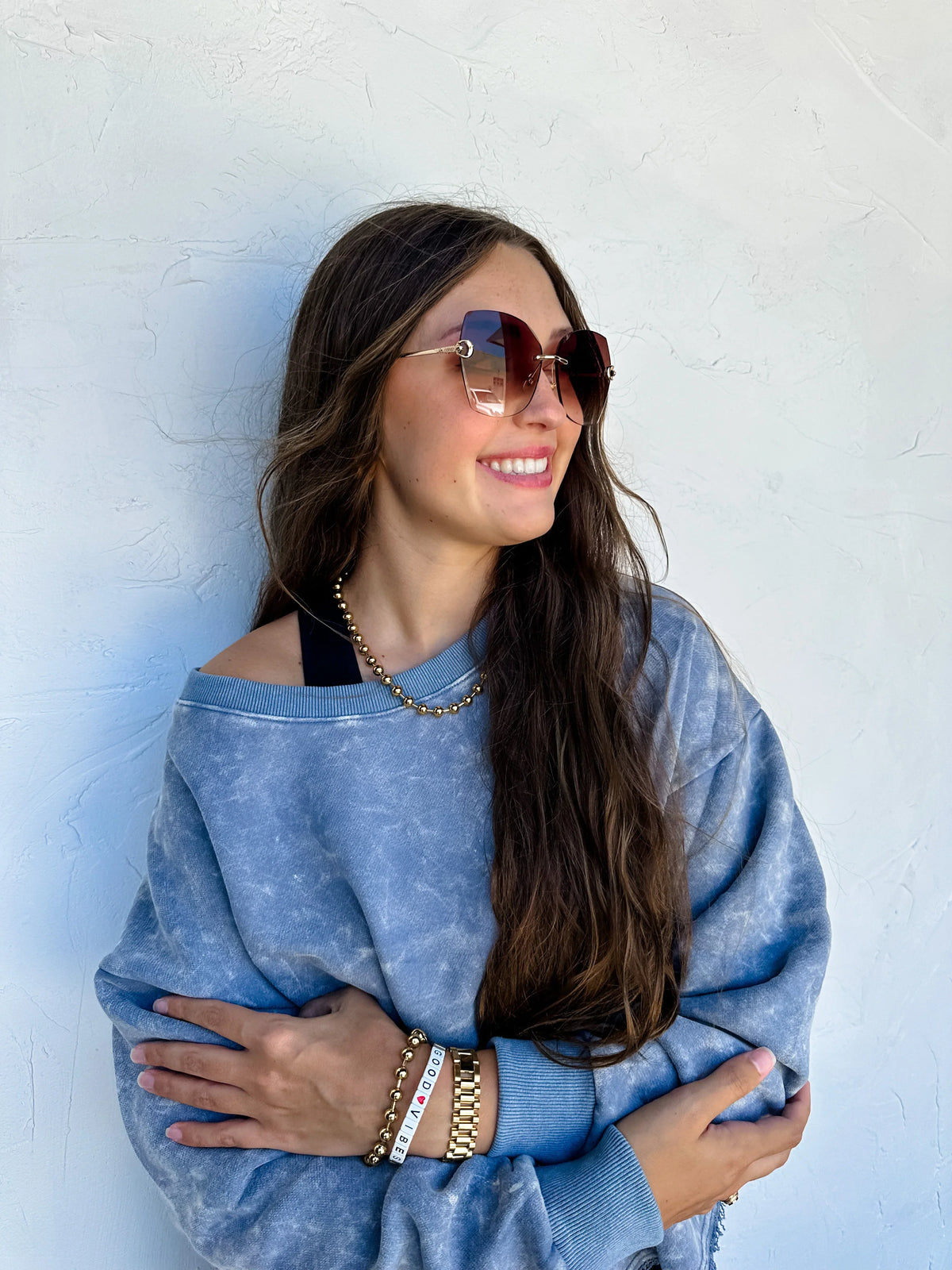 Kali Mineral Wash Sweatshirt In Vintage Pink