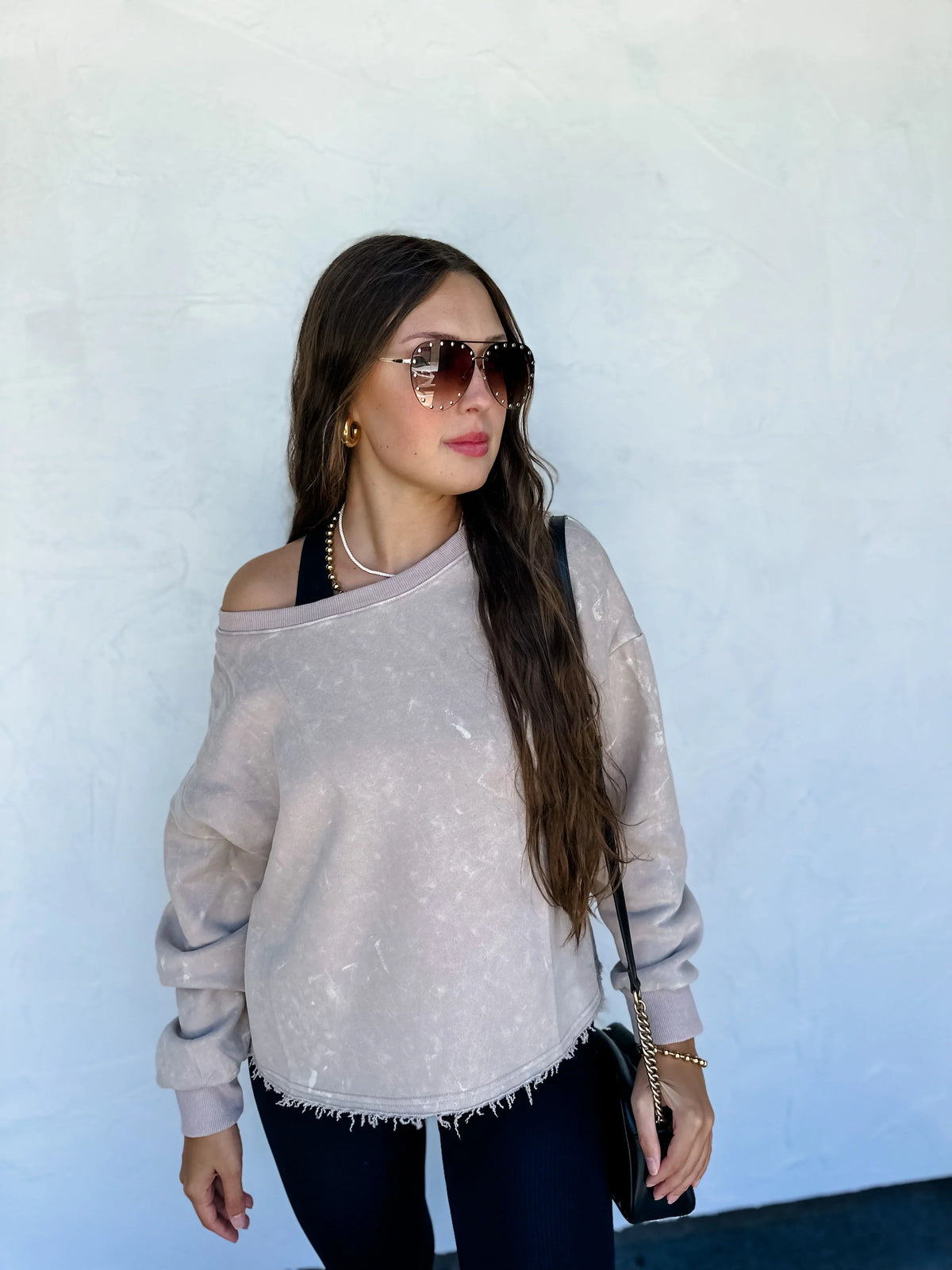 Kali Mineral Wash Sweatshirt In Vintage Pink