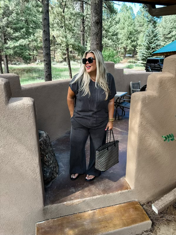 Sophia Ribbed Pants in Black