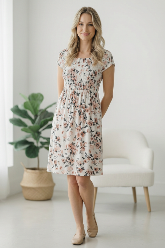 My Favorite Chapter Ivory Floral Dress