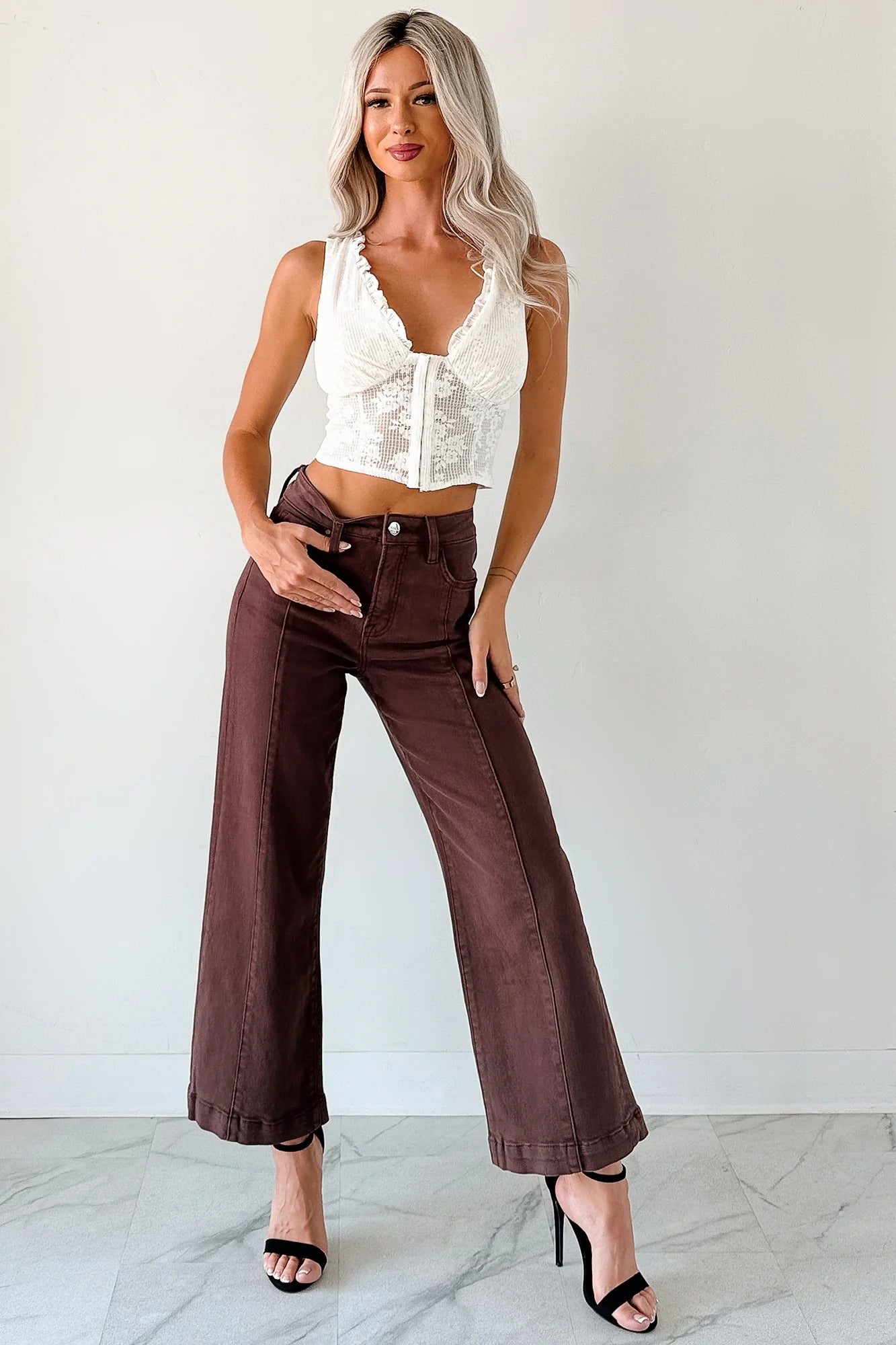 Chocolate Seamed Cropped Jeans November.