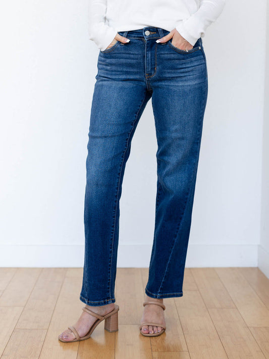 Judy Blue Twisted Seam Detail Straight Jeans