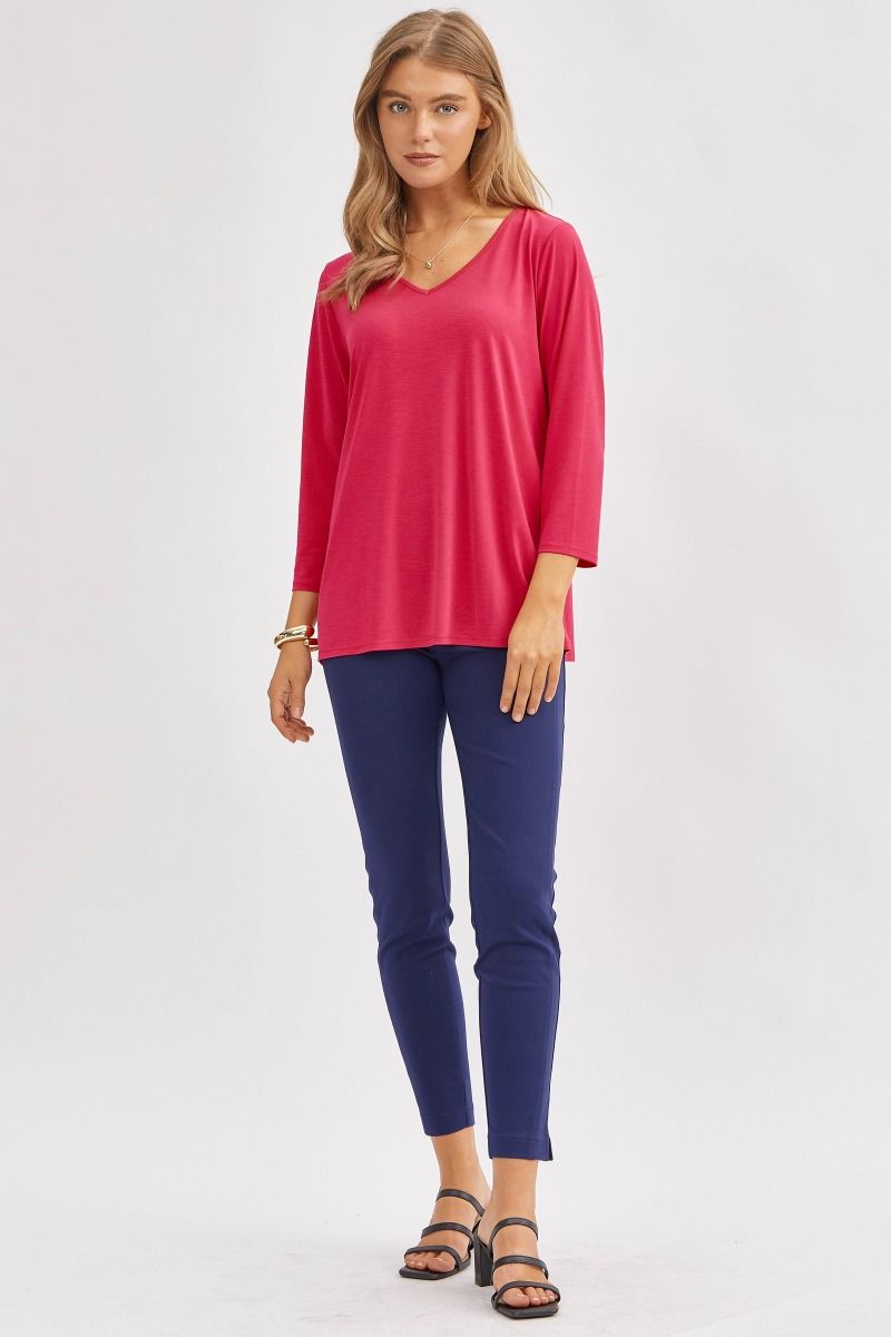 Signature Classic V-Neck Top - 8 Color Options