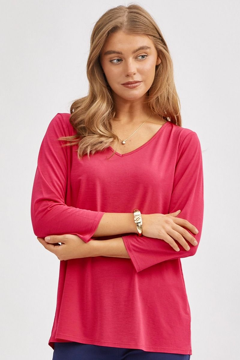 Signature Classic V-Neck Top - 8 Color Options