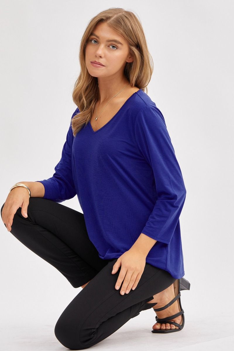 Signature Classic V-Neck Top - 8 Color Options