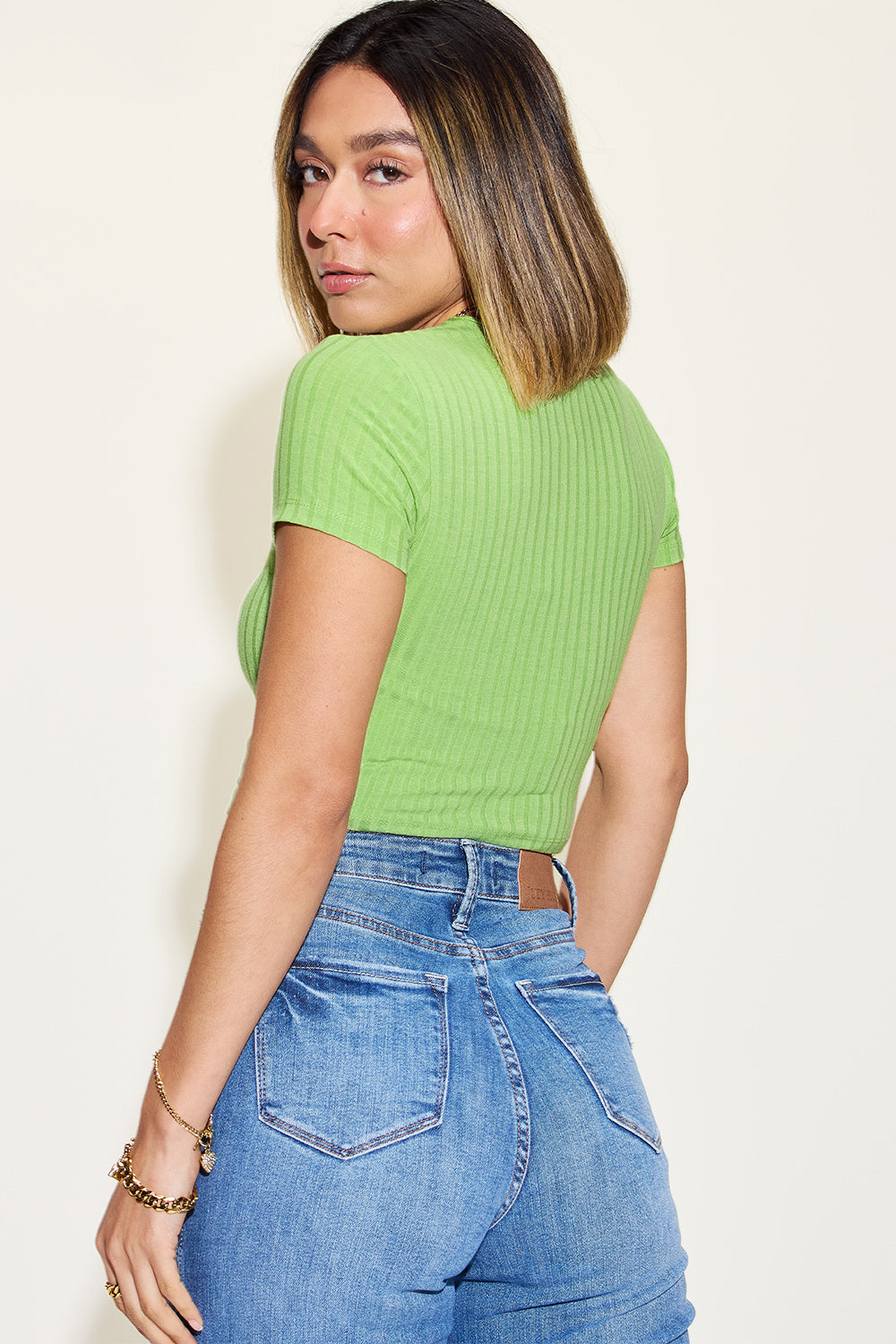 Short Sleeve Ribbed Crop Top - 12 Color Options