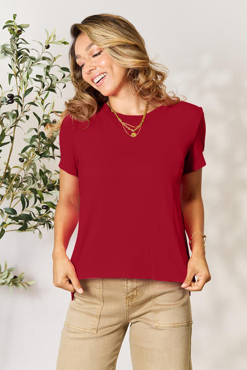 The Staple Stretchy Short Sleeve Tee in Red