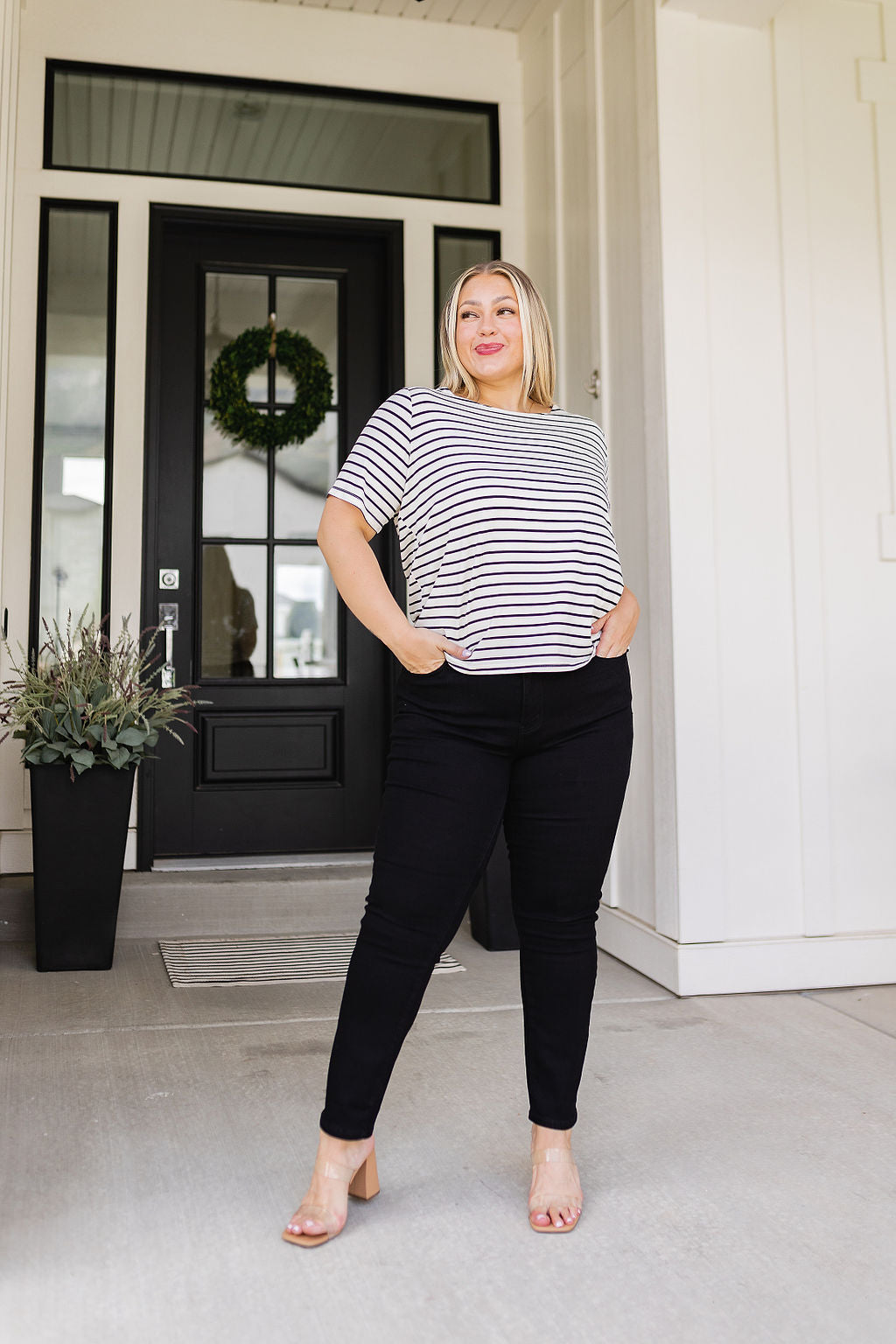 You're My Sweetheart Tie-Back Striped Top