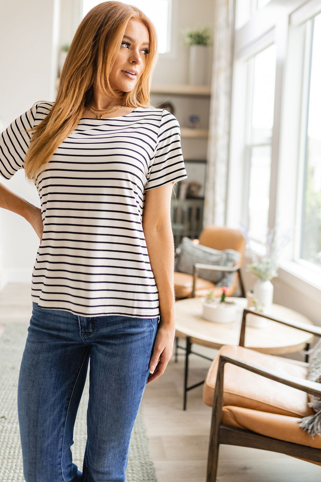 You're My Sweetheart Tie-Back Striped Top