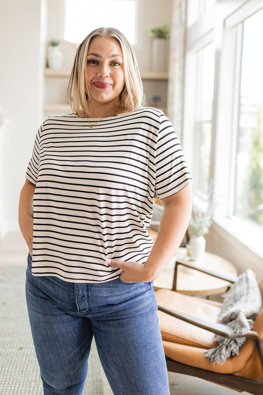 You're My Sweetheart Tie-Back Striped Top