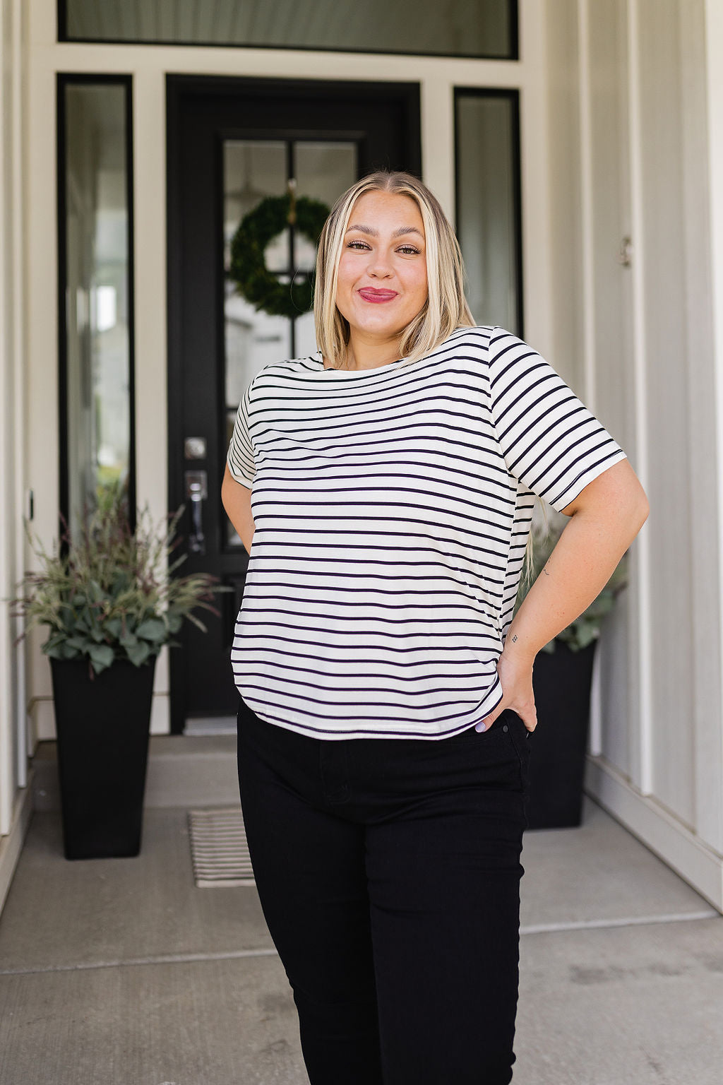 You're My Sweetheart Tie-Back Striped Top