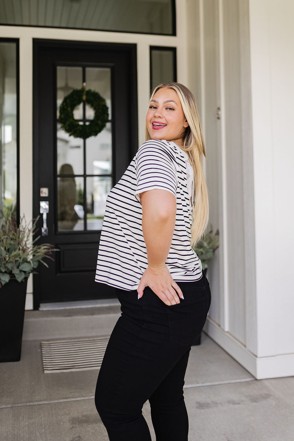 You're My Sweetheart Tie-Back Striped Top