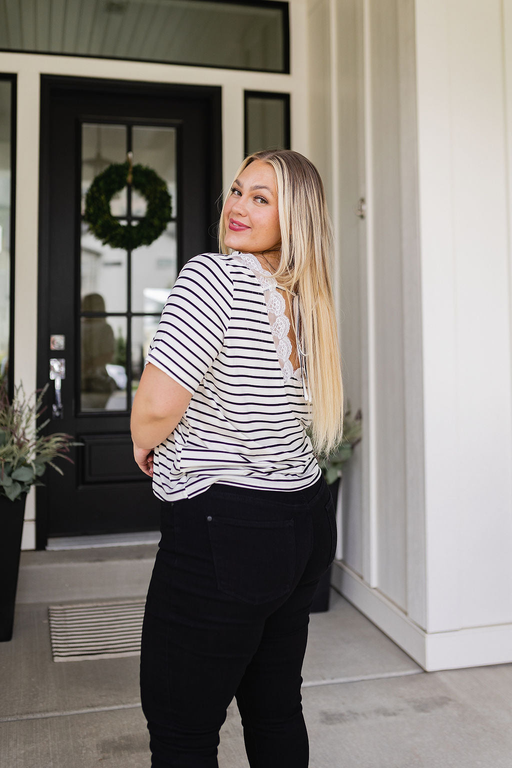 You're My Sweetheart Tie-Back Striped Top
